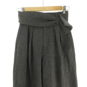 CLANE 18SS WIDE BELT PANTS ワイド スラックス パンツ グレー 1 0130