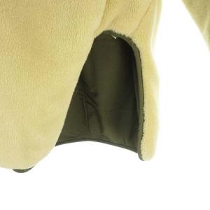 nagonstans ボアコート ノーカラー 36 アイボリー オリーブ