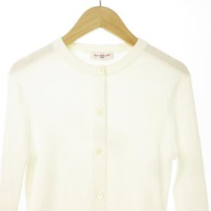OLD ENGLAND 美品 カーディガン リブニット 59120111 白 ホワイト 36 S位 ECM 0205