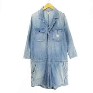 デニム サロペット オールインワン つなぎ 襟×2way ショートパンツ ECM