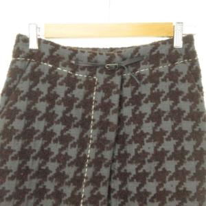 MIHARA YASUHIRO 美品 スカート グレンチェック 千鳥格子 B04-LSK-A008 ひざ丈 紺 ネイビー M 0205