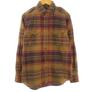 エポレット チェック シャツ 長袖 4 160 ブラウン系 IBO33 0207