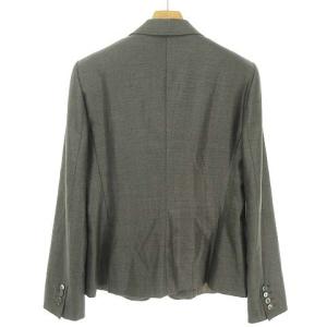 Max Mara 白タグ ラペルカラー シングル ジャケット テーラード ブレザー ウール シルク 42 光沢 グレー系 IBO33