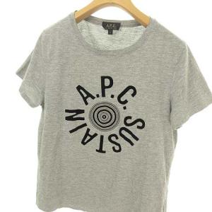 A.P.C. SUSTAIN サークル ロゴ Ｔシャツ カットソー トップス フロッキープリント 半袖 S 杢グレー