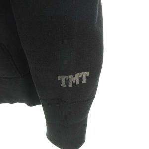 TMT BIGHOLIDAY ロゴ プリント スウェット プルオーバー パーカー ダメージ加工 S ブラック