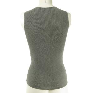 PLEATS PLEASE ISSEY MIYAKE プリーツ ノースリーブ カットソー ブラウス Uネック 3 グレー PP21-FK201 0215