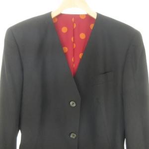 Jean Paul GAULTIER FEMME ジャケット  ノーカラー ウール 黒 ブラック 40 L位 0224