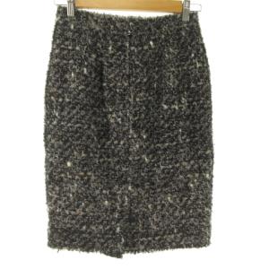 DOLCE&GABBANA ツイード タイト スカート 膝丈 40 グレー  IBO36 0311