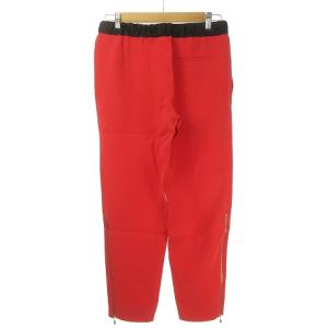 GIORGIO ARMANI 黒タグ シルク イージー スラックス カラー パンツ ジップ 40 赤 レッド  IBO36 0313