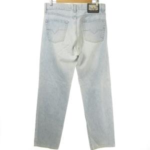 VERSACE メデューサボタン デニム パンツ ジーンズ ウォッシュ 36 インディゴ IBO36 0313