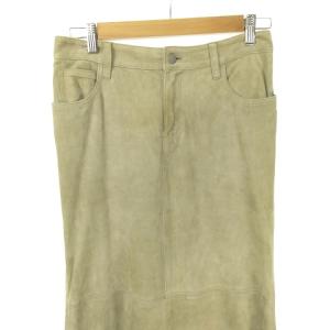 RALPH LAUREN スエード ロング スカート 9号 グレー インパクト21 IBO36 0313