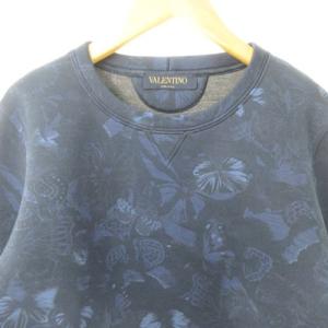 VALENTINO 美品 スウェット トレーナー 花柄 JB3MF00S243 紺 ネイビー M タグ IBO36 0306