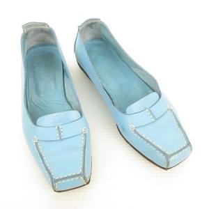 CHANEL ローファー パンプス スリッポン ココマーク 35.5 ブルー