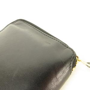 COMME des GARCONS CLASSIC LEATHER LINE 財布 ミディアム ウォレット レザー ラウンドファスナー 黒 ブラック ゴールド金具