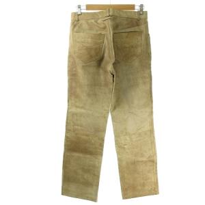 Jean Paul GAULTIER HOMME オブジェobjet プリント 総柄 レザー パンツ ボトム W82 ベージュ BA-9339 0307