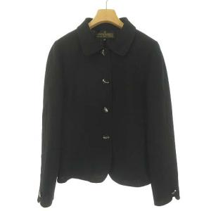 Leilian GIOVANNI MANIGLIA Lanerie Piero Tonella生地 ステンカラー シングル ジャケット 42