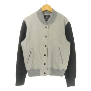 美品 ジャケット スウェット スタジャン ブルゾン 灰 黒 グレー ブラック 40 M位 IBO36 0323