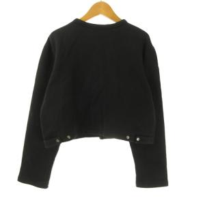 agnes b. クルーネック スウェット カーディガン シャツ 2 黒 ブラック  IBO37 0328