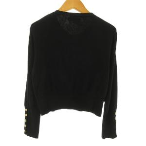 agnes b. クルーネック カーディガン ニット ロゴボタン 2 黒 ブラック IBO37 0405