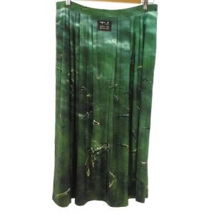agnes b. 2019 スカート 膝丈 転写 プリント 魚 3 緑 グリーン IBO37 0327