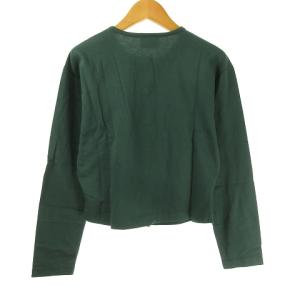 agnes b. クルーネック コットン カーディガン カットソー 2 緑 グリーン IBO37 0327