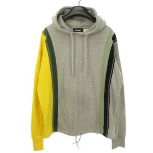 00SGZT-S-SPACE オーバーサイズ スウェット プルオーバー パーカー 切替 L グレー マルチ IBO37