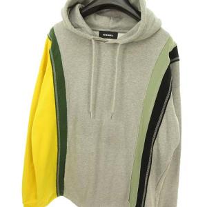 DIESEL 00SGZT-S-SPACE オーバーサイズ スウェット プルオーバー パーカー 切替 L グレー マルチ IBO37