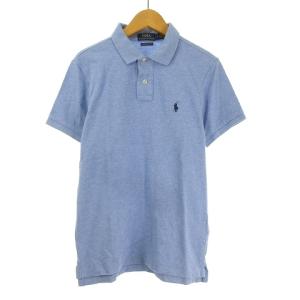 ポロシャツ 半袖 鹿の子 S 青 ブルー IBO37 0411