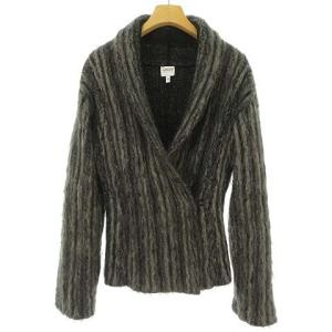 モヘヤ シャギー ニット ジャケット カーディガン 38 グレー系