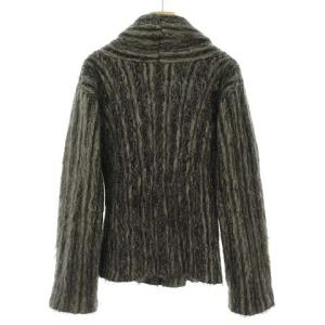 ARMANI COLLEZIONI モヘヤ シャギー ニット ジャケット カーディガン 38 グレー系