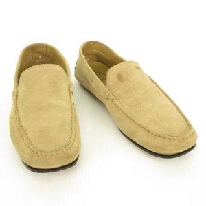 TOD'S スウェード ドライビング シューズ スリッポン ローファー 7 ベージュ