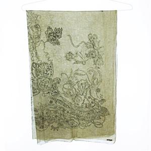 ストール ショール ペイズリー × スカル × バタフライ ドクロ 蝶 総柄 大判 長方形 ITALY製 カシミヤ混 ファッション小物