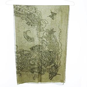 Faliero Sarti ストール ショール ペイズリー × スカル × バタフライ ドクロ 蝶 総柄 大判 長方形 ITALY製 カシミヤ混 ファッション小物