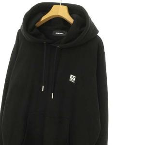 DIESEL S-GIRK-HOOD-K21 スウェット プルオーバー パーカー ワンポイント ロゴ 美品 L ブラック IBO39