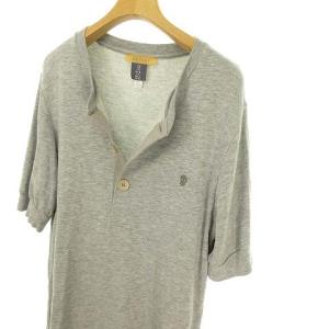 Alexander McQueen 美品 ヘンリーネック スウェット カットソー Tシャツ トップス スカル ワンポイント 半袖 M グレー