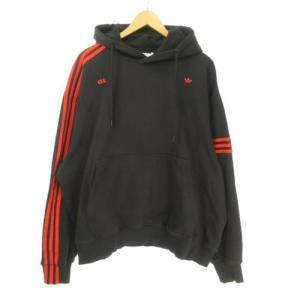 美品 ×424 フォートゥーフォー VOCAL HOOD FS6237 スウェット パーカー フーディー  黒 赤 ブラック