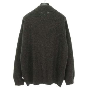 CONVERSE 美品 ハーフジップ プルオーバー ウール ニット セーター アーガイル 3L 大きいサイズ チャコール IBO39