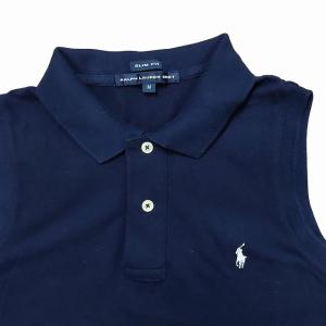 RALPH LAUREN SPORT SLIM FIT ノースリーブポロシャツ ポニー ロゴ ワンポイント ネイビー M 0524