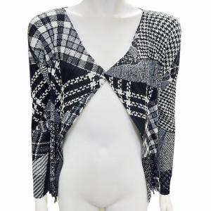 PLEATS PLEASE ISSEY MIYAKE イッセイミヤケ プリーツ フリンジカーディガン ブラウス ボタンレス 総柄 マルチカラー 3