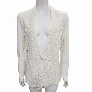 ISSEY MIYAKE FETE メッシュ切り替え ジャケット 変形 ストレッチ ホワイト 2 0529 IBO40