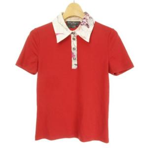 ポロシャツ シルク切り替え 赤 レッド 40 S位 BO37 0605