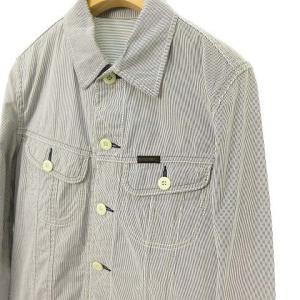 HYSTERIC GLAMOUR コットン ストライプ トラッカー ジャケット ブルゾン ジージャン S ネイビー系