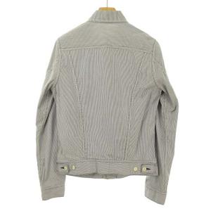 HYSTERIC GLAMOUR コットン ストライプ トラッカー ジャケット ブルゾン ジージャン S ネイビー系