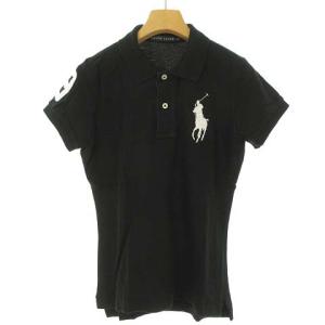 The Skinny Polo スキニー ポロシャツ ビックポニー 刺繍 半袖 M ブラック 黒