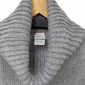 MAX&CO. アルパカ混 タートネック ニット ケープ ポンチョ グレー M 0613 IBO39