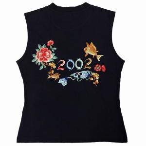 Christian Dior 1H12155301 ノースリーブ カットソー ロゴ 刺繍 ブラック 40