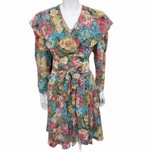 M'S GRACY カシュクール ワンピース 花柄 フローラル 総柄 9 マルチカラー 0617 IBO40