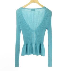 Paul Smith BLACK カーディガン フリル リボン ターコイズ M IBO40 0615