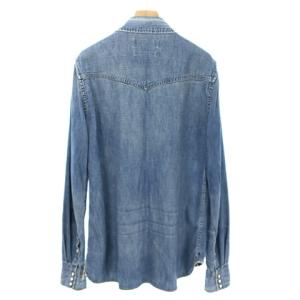 REMI RELIEF スタッズ ヴィンテージ加工 デニム ウエスタン シャツ トップス 長袖 M インディゴ