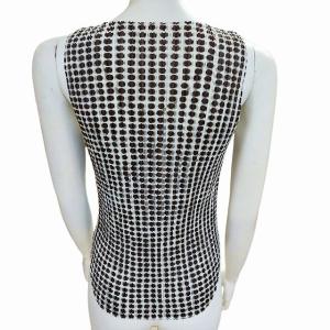 PLEATS PLEASE ISSEY MIYAKE イッセイミヤケ ドット柄 プリーツノースリーブカットソー  総柄  ホワイト ブラック 4